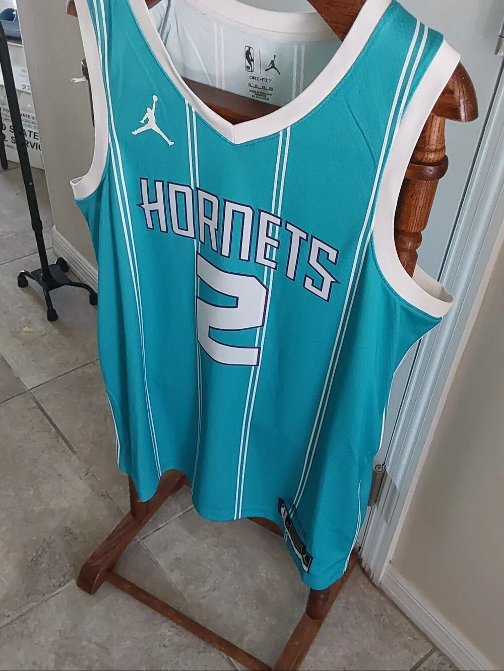 Nike Air Jordan Teal Hornets Lamelo #2 Ball Swingman Basketball Jersey